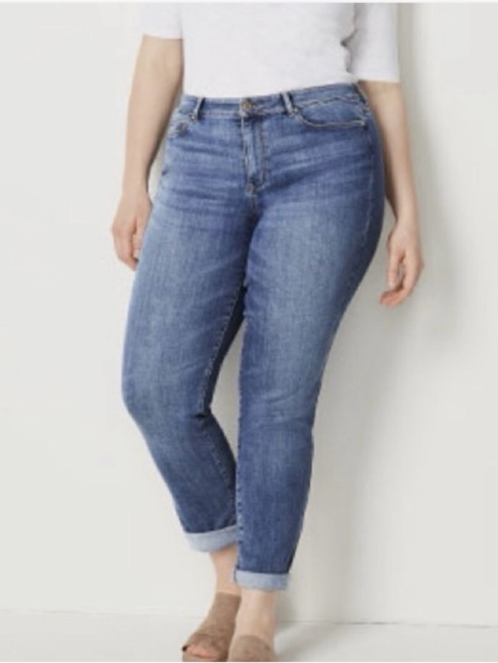 J. Jill Boyfriend Ankle Straight Jeans in Faded Blue Size 20W